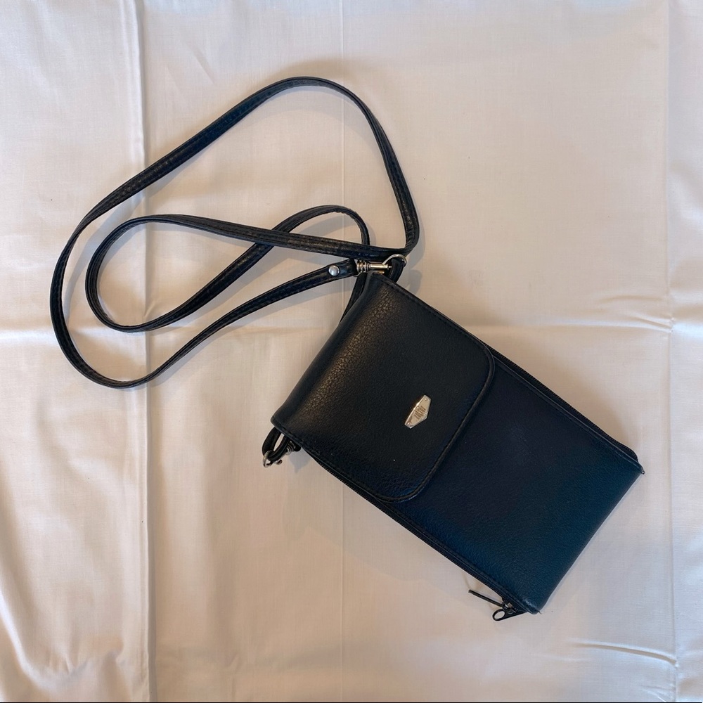 Vintage 90s Koltov Black Wallet/Cross Over Bag with strap